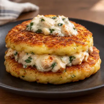 Galettes de pommes de terre : recette au poulet