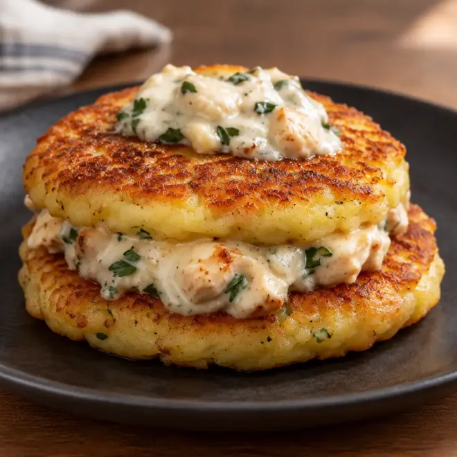 Galettes de pommes de terre : recette au poulet