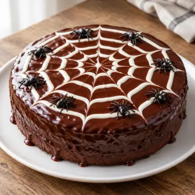 Gâteau au chocolat en toile d’araignée facile