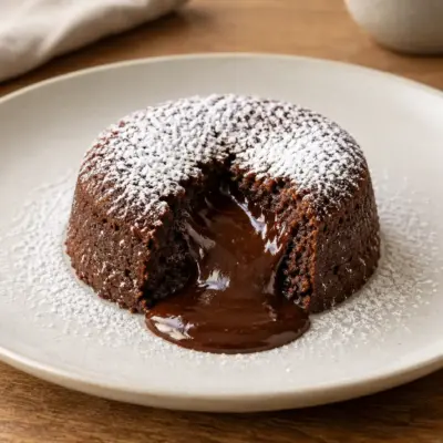 Gâteau au chocolat fondant à cœur coulant