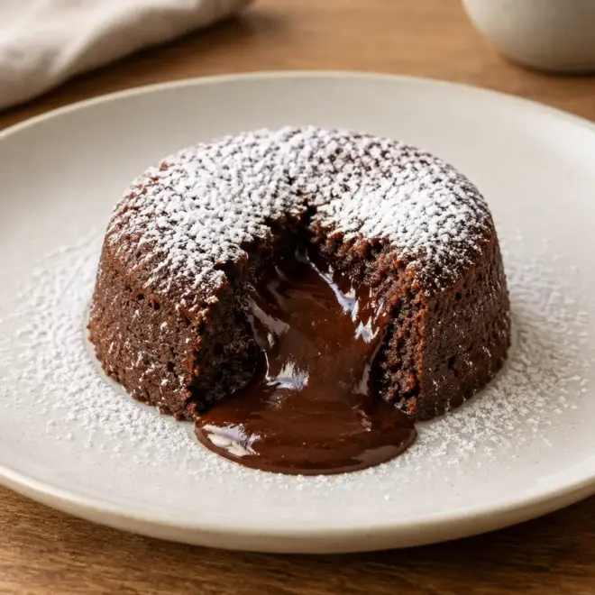Gâteau au chocolat fondant à cœur coulant