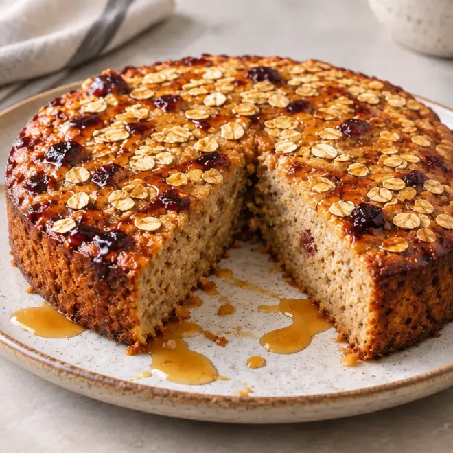 Gâteau banane avoine, moelleux et caramélisé
