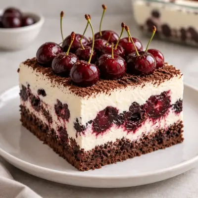 Gâteau chocolat cerises : dessert froid facile