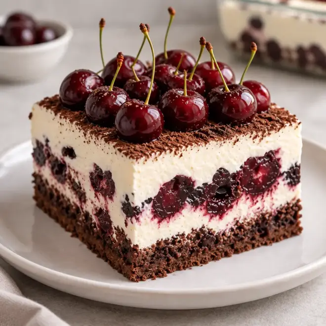 Gâteau chocolat cerises : dessert froid facile
