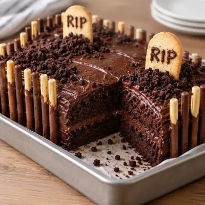 Gâteau cimetière au chocolat facile et décoré