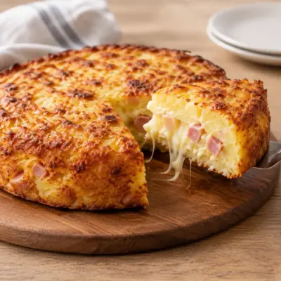 Gâteau de pommes de terre fondant au jambon