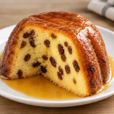 Gâteau de semoule aux raisins caramélisé