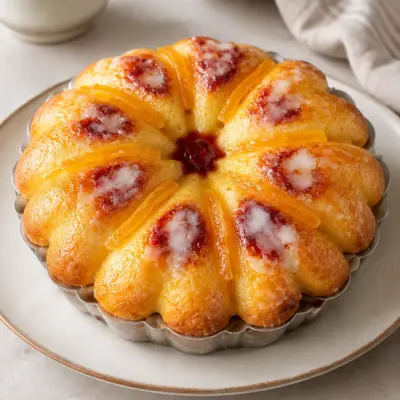 Gâteau floral glacé à la semoule