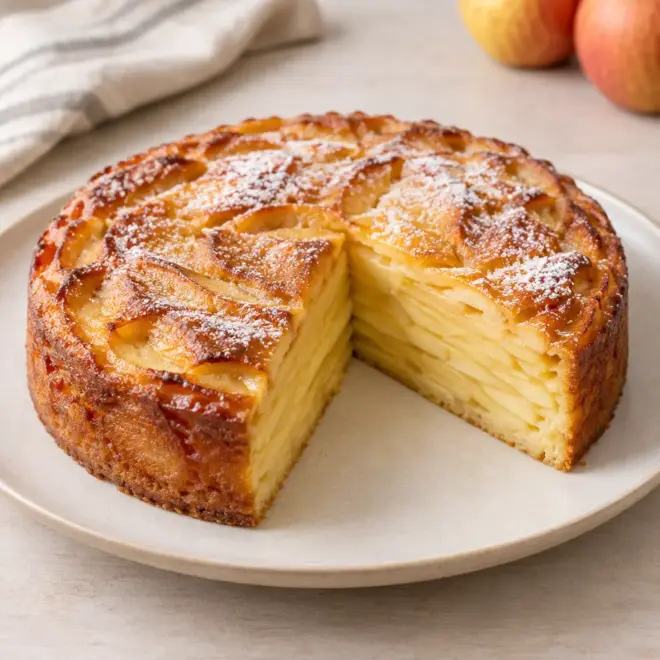 Gâteau invisible aux pommes facile et fondant