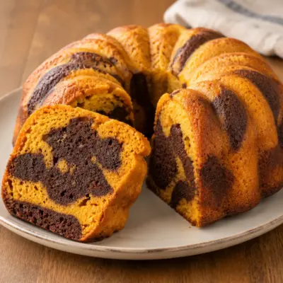 Gâteau marbré au potiron et au chocolat facile