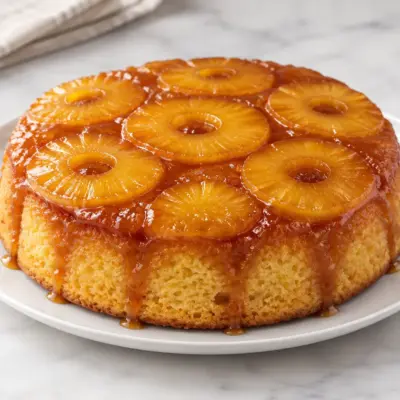 Gâteau renversé à l’ananas facile et moelleux