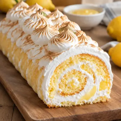Gâteau roulé au citron facile et meringué