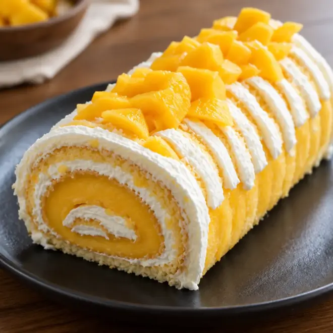 Gâteau roulé mangue : recette fruitée et facile