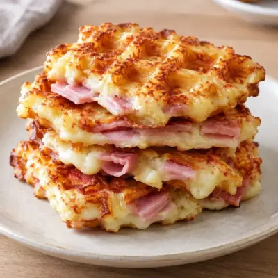 Gaufres salées au jambon et au fromage faciles