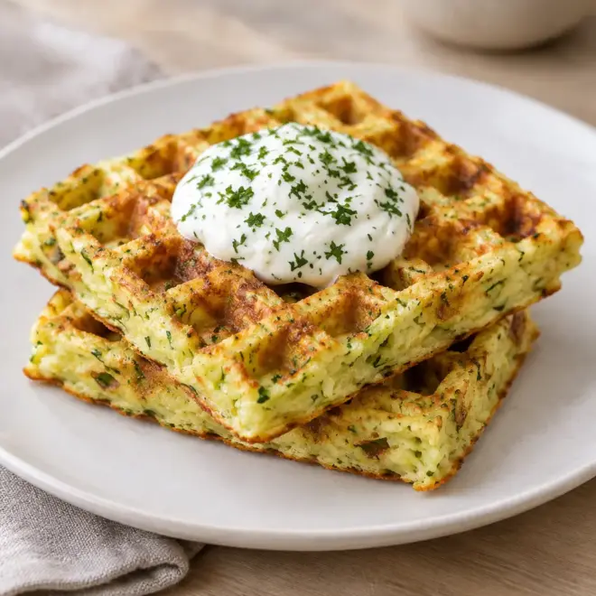 Gaufres salées recette facile aux courgettes