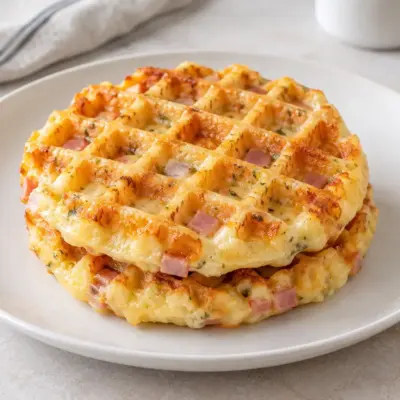 Gaufres salées recette facile au jambon