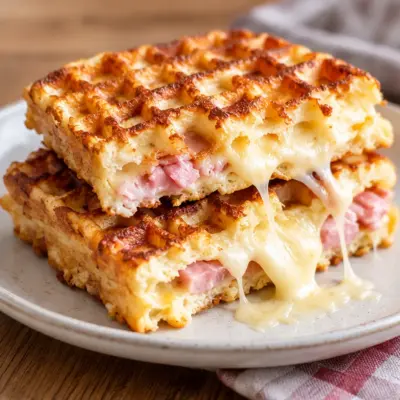 Gaufres salées recette facile au jambon