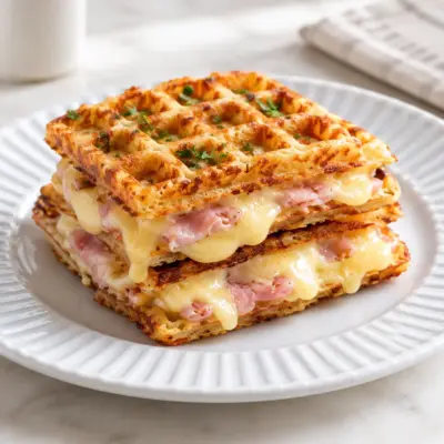 Gaufres salées recette jambon fromage facile