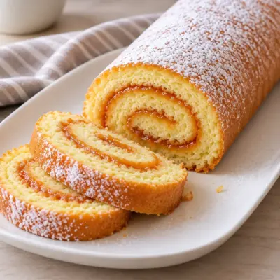 Génoise roulée recette facile à l’abricot