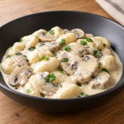Gnocchis crémeux aux champignons faciles