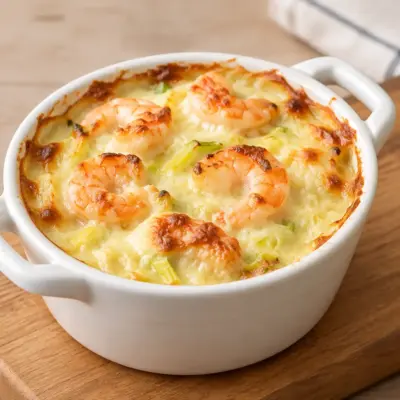 Gratin de crevettes facile et crémeux