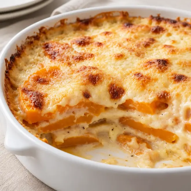 Gratin de courge facile, crémeux et doré