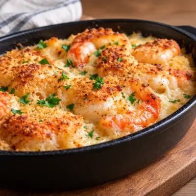 Gratin de crevettes facile et crémeux