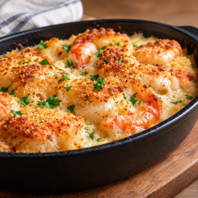 Gratin de crevettes facile et crémeux