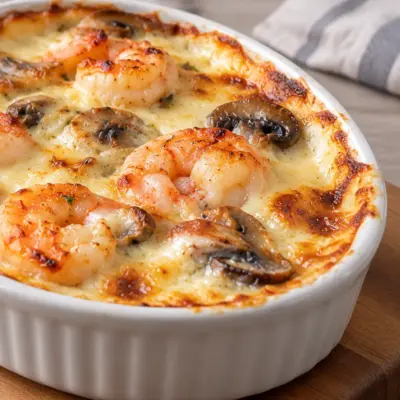 Gratin de crevettes facile et crémeux au four