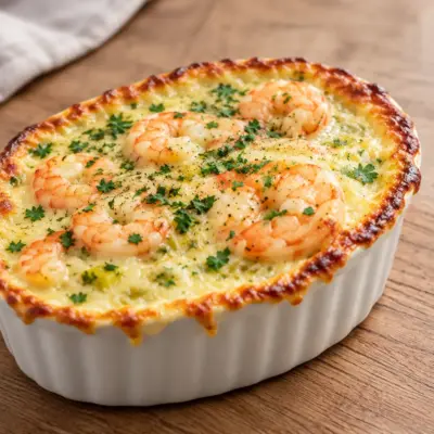 Gratin de crevettes facile à l’ail et au parmesan