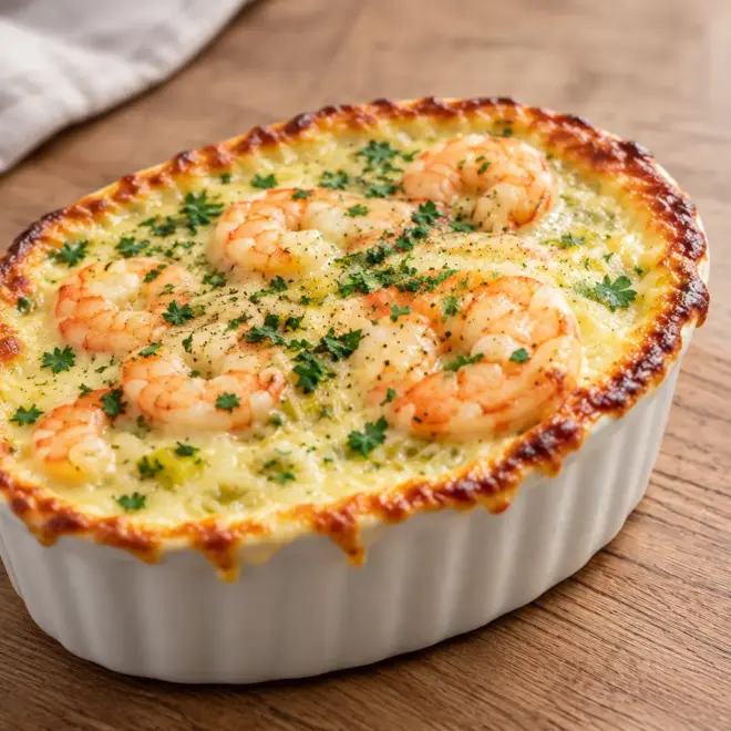 Gratin de crevettes facile à l’ail et au parmesan