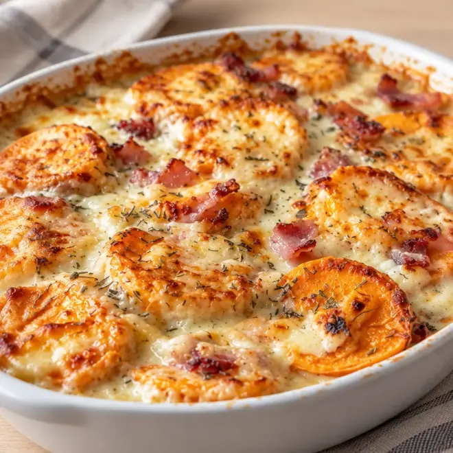 Gratin de patates douces facile et crémeux