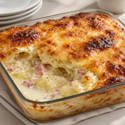 Gratin de pommes de terre au jambon facile