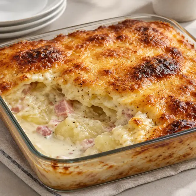Gratin de pommes de terre au jambon facile