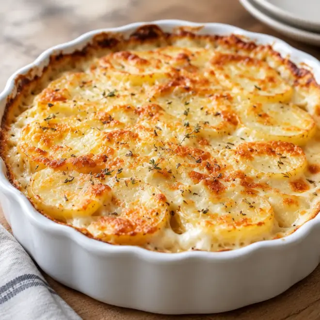 Gratin de pommes de terre crémeux et doré