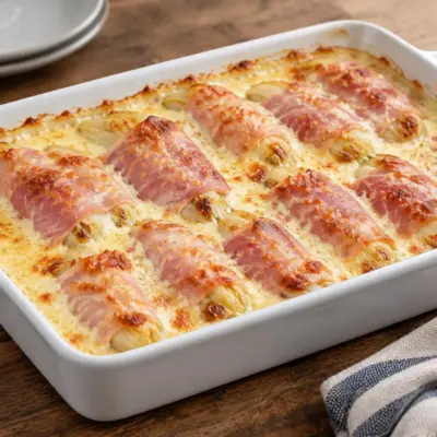 Gratin d’endives au jambon facile et fondant