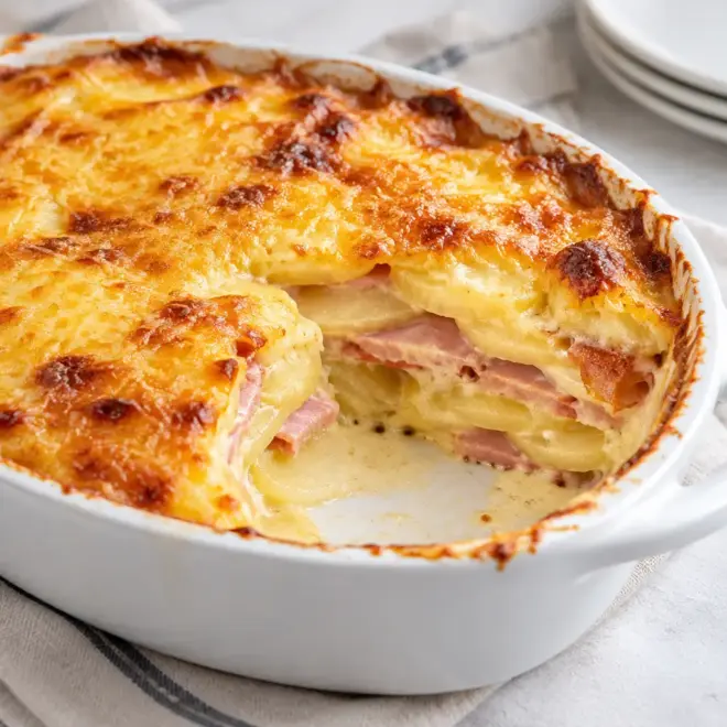 Gratin dauphinois au jambon facile et fondant