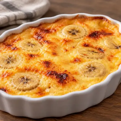 Gratin de banane au four crémeux et doré