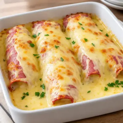 Gratin de chou-fleur, jambon et béchamel