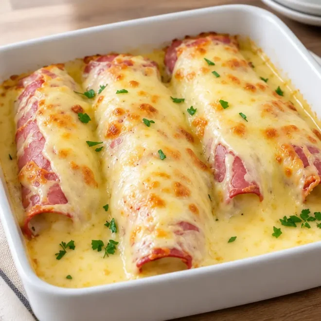 Gratin de chou-fleur, jambon et béchamel