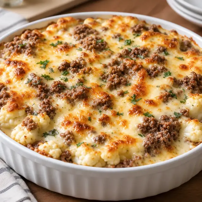 Gratin de chou-fleur à la viande hachée facile