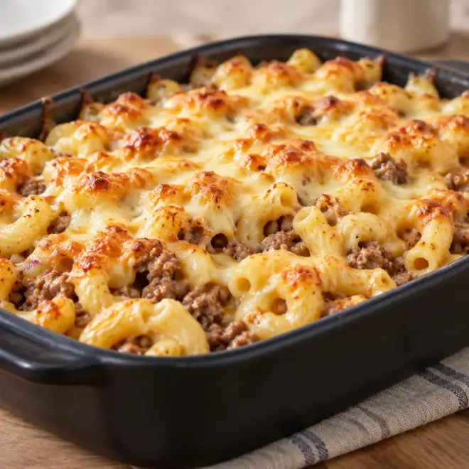 Gratin de coquillettes à la viande facile