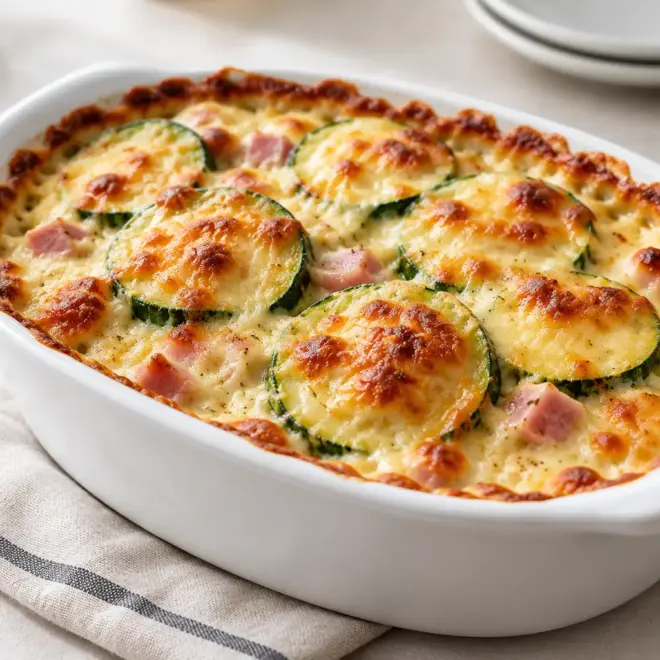 Gratin de courgettes : recette facile au jambon
