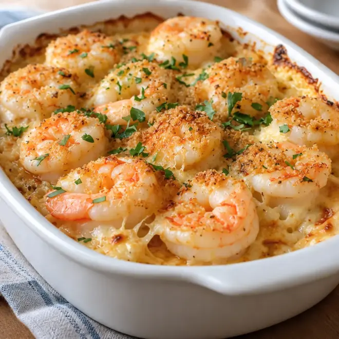 Gratin de crevettes facile et crémeux