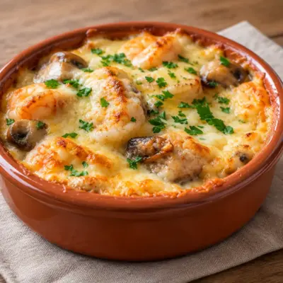 Gratin de crevettes facile, crémeux et doré