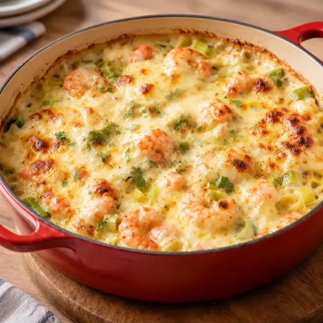 Gratin de crevettes facile et crémeux