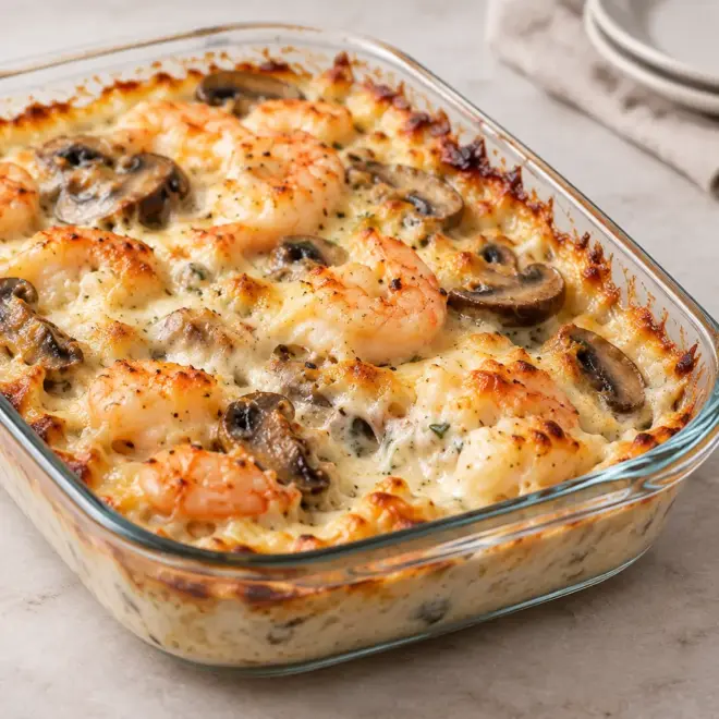 Gratin de crevettes facile, crémeux et gratiné