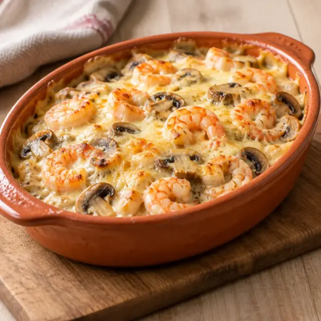 Gratin de crevettes facile et crémeux