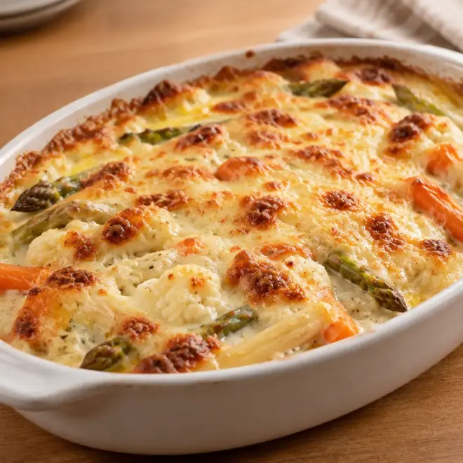 Gratin de légumes au fromage facile et crémeux