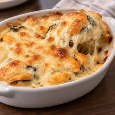 Gratin de moules recette crémeuse et dorée